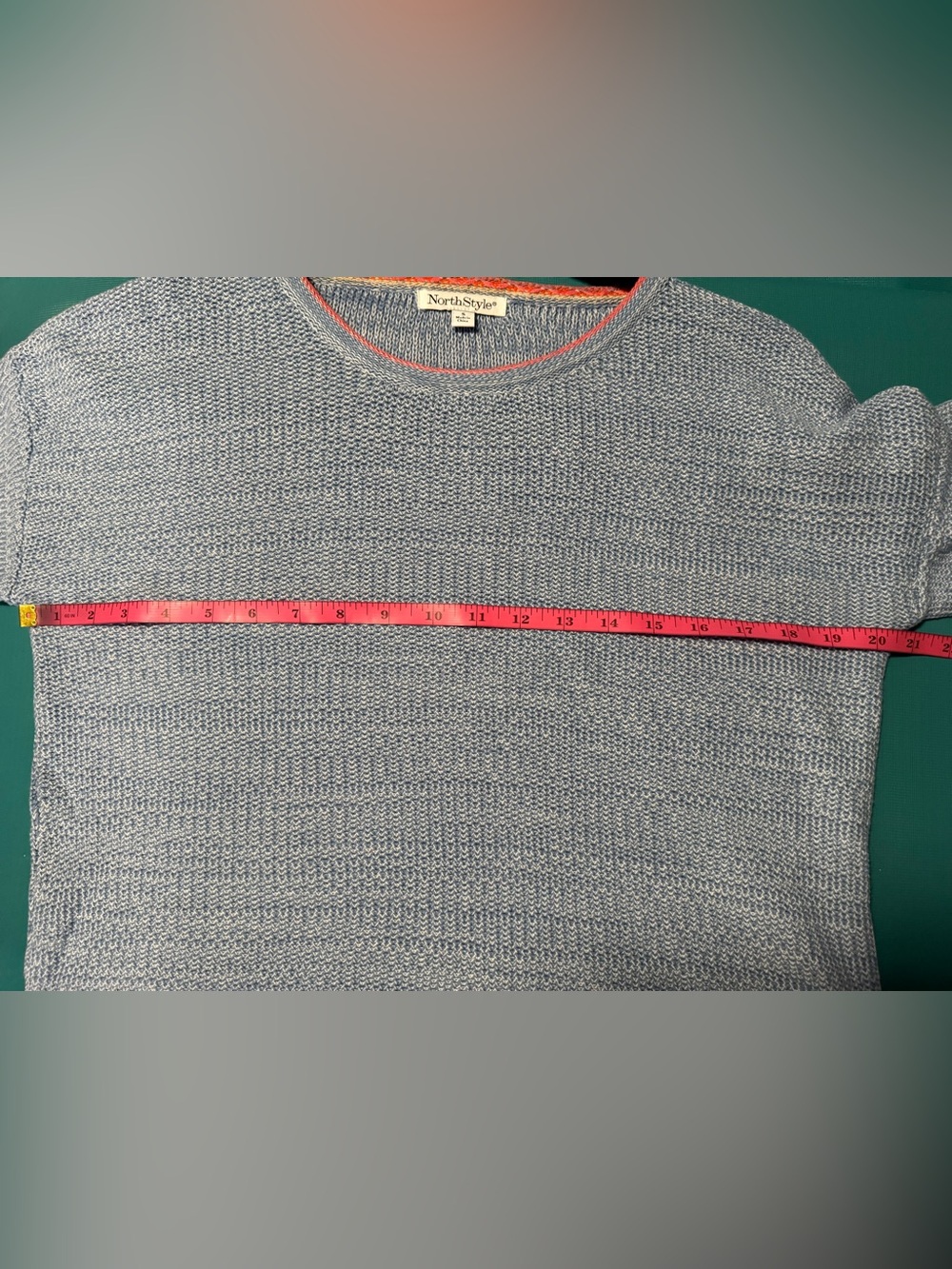 NorthStyle Fair Isle Border Hem Sweater Blue Multi 100% Cotton - Picture 8 of 9